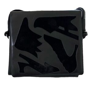 vintage Salvatore Ferragamo black leather shoulder bag